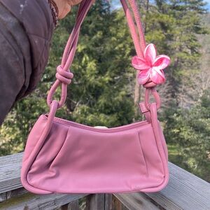 Cute Pink Knotted-Handle Shoulder Bag 🌸